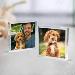 Custom Photo Dog Memorial Wooden & Acrylic Photo Block Set Gift For Dog Loss CH07 896232