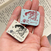 Birth Flower Book Lovers Toile De Jouy - Personalized Leather Magnetic Bookmark CH07 899540