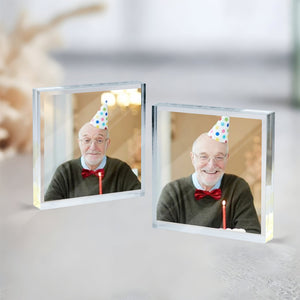 Custom Birthday Photo Wooden & Acrylic Photo Block Set Gift For Family CH07 896348