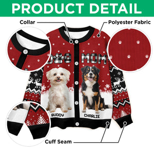 Custom Dog Photo Christmas Pattern Cardigan Christmas Gift HA75 898174