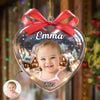 Custom Kid Photo Heart Shaped Acrylic Ornament Christmas Gift For Family CH07 896788