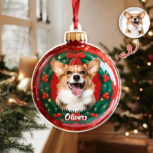 Custom Photo Dog Christmas Acrylic Ornament HA75 897566