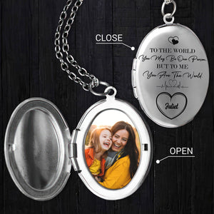 Custom Photo Happy Mother's Day Gift To Me You Are The World Locket Necklace HO82 893658