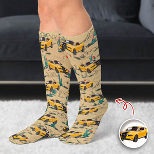 Custom Car Photo Retro Route 66 Socks Gift For Car Lover CH07 899938