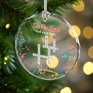 To My Daughter God Says You Are Crosswords Glass Circle Ornament LM32 895381