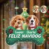 Custom Photo Dog Merry Woofmas Acrylic Ornament HA75 897560