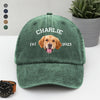 Custom Photo Dog Cat Dad Washed Denim Baseball Cap TH10 894381