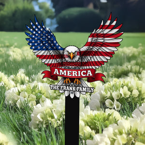 Custom Family Name America Eagle Garden Stake TH10 898059
