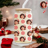 Custom Photo Glass Can With Lid, Christmas Gift For Family HO82 900692