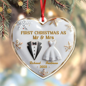 Our First Christmas Together Heart Acrylic Ornament Personalized Wedding Anniversary Christmas Ornament CH07 896888