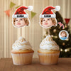 Custom Photo Christmas Party Cupcake Toppers LM32 895533