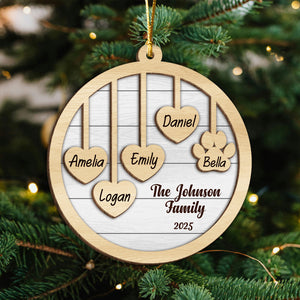 Custom Family Name Christmas 2 Layers Wooden Ornament Gift For Family LM32 897337