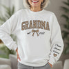 Personalized Leopard Grandma Mama With Kid Name On Sleeve Sweatshirt LM32 899099