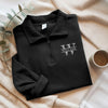 Custom Alphabet Name Embroidered Quarter Zip Sweater CH07 910000