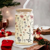 Personalized Custom Name With Floral Glass Can With Lid TH10 896859