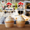 Custom Funny Face Congrats Graduation Cupcake Toppers HA75 920428