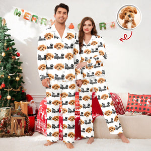 Custom Puppy Photo The Dog Father with Pawprints Design - Personalized Pajamas LM32 895753