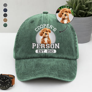 Custom Photo Dog Person Personalized Washed Denim Baseball Cap HA75 897236