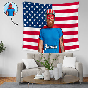 Custom Photo American Flag Tapestry CH07 895622