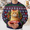 Custom Cat Photo With Christmas Wreath Ugly Sweater TH10 896275