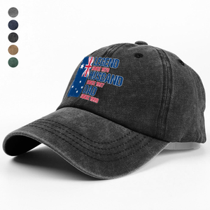 Legend, Husband, Dad And Grandpa Washed Denim Baseball Cap For Dad TH10 894269