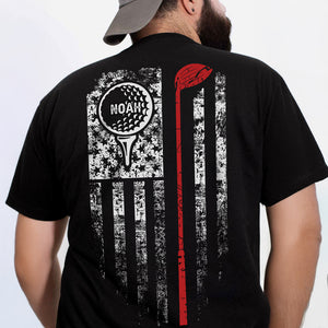 Custom Name American Flag Golf Back Personalized Back Side Dark Shirt HA75 898568