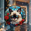 Custom Cat Stained Glass Style Christmas Ceramic Ornament TH10 896421