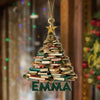 Personalized Name Book Christmas Tree Wood Ornament Book Lover Gift HA75 897492