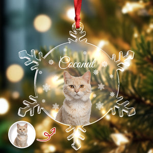 Custom Photo Cat Acrylic Ornament Christmas Gift For Cat Lovers CH07 899090