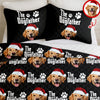 Custom Puppy Photo The Dog Father with Pawprints - Quilt Bedding Set LM32 897275