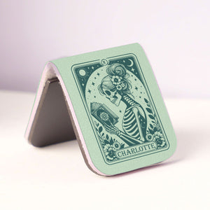 Floral Skeleton Read Till Death - Personalized Leather Magnetic Bookmark CH07 899534