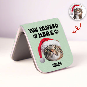 You Pawsed Here Custom Cat Photo Leather Magnetic Bookmark For Book Lovers, Cat Lovers CH07 899568