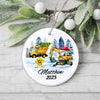Custom Kids Vehicle – Tractor, Bus, Police Car, Truck Christmas Ceramic Ornament LM32 897401