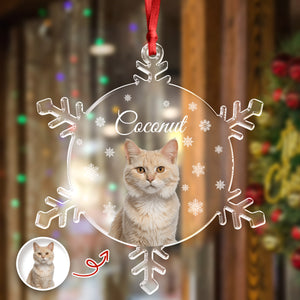 Custom Photo Cat Acrylic Ornament Christmas Gift For Cat Lovers CH07 899090