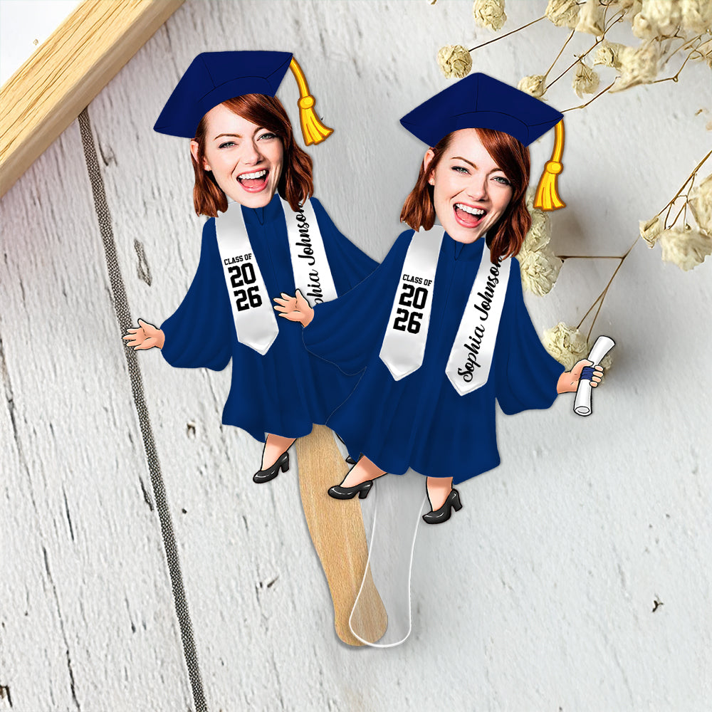 Custom Photo Graduation Gift - Personalized Face Fan Class Of 2026 HO82 901924