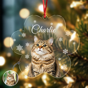 Custom Photo Cat Paw Shaped Acrylic Ornament For Christmas HA75 897264