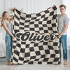 Custom Name Personalized Checker Design Blanket For Family TH10 894983