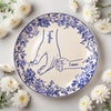 Custom Name Hands in Hands with Mama Chinoiserie Toile De Jouy Style Personalized Ceramic Plate HA75 892654