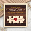 Custom Puzzle Couples Name 2-layer Wooden Plaque With Stand Gift for Him Her, Valentine Home Decor HO82 901060