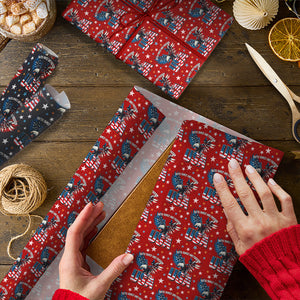 Faith, Family & Freedom America 250 Years Anniversary Eagle USA Flag Wrapping Paper HO82 900694