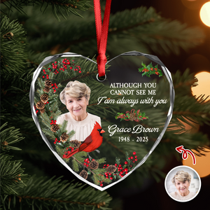 Custom Photo I'm Always With You Memorial Glass Ornament, Loss of Dad/Mom Gift HO82 894764