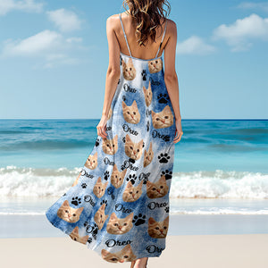 Custom Pet Photo Maxi Dress Gift For Dog And Cat Lovers CH07 895726