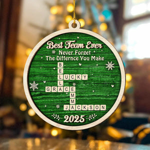 Best Team Ever Scrabble Christmas 2 Layers Wooden Ornament LM32 897119