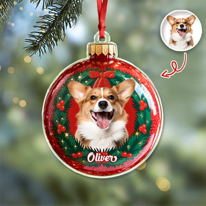 Custom Photo Dog Christmas Acrylic Ornament HA75 897566