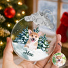 Custom Dog Photo Metal Top Glass Ornament For Christmas HA75 897170