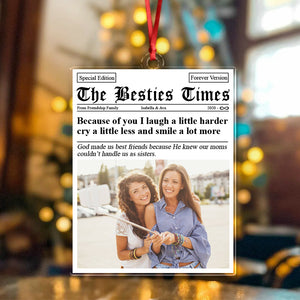 Custom Photo Times Magazine Friendship Acrylic Ornament Christmas Gift For Besties HO82 894660
