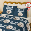 Custom Puppy Photo The Dog Father with Pawprints - Quilt Bedding Set LM32 897275