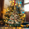 Personalized Name Book Christmas Tree Wood Ornament Book Lover Gift HA75 897492
