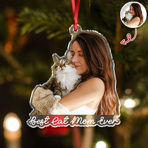 Custom Cute Cat Photo Memories 2025 Christmas Acrylic Ornament LM32 895989