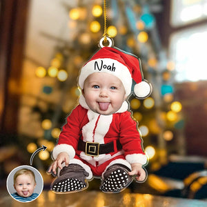 Custom Baby Santa Photo First Christmas Acrylic Ornament CH07 899028